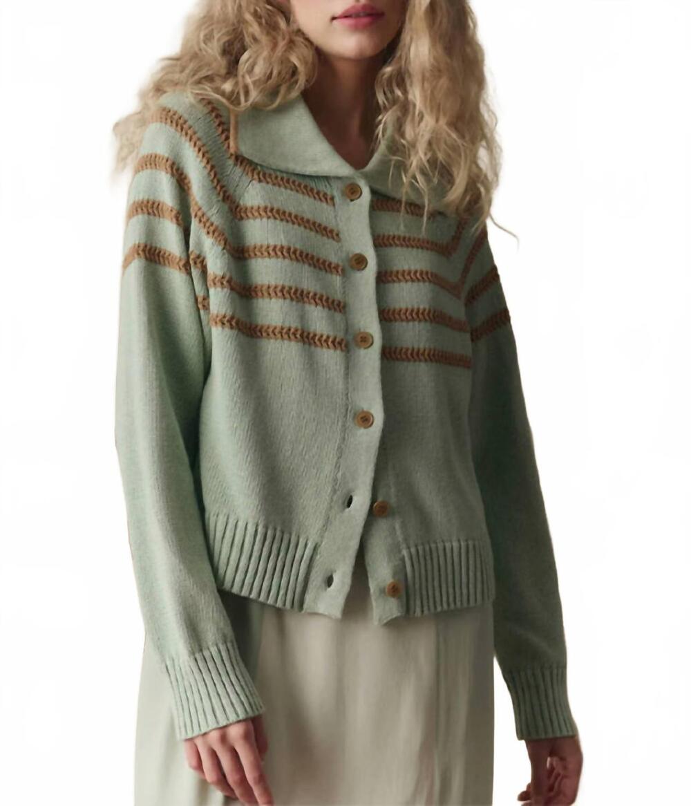 NEW THE GREAT. the scholar cardigan sweaters in seafoam